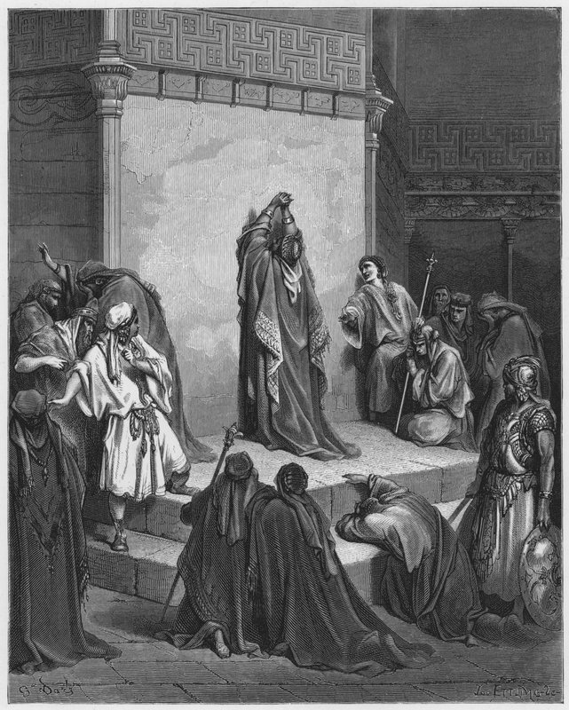 Gustave Dore Bible: David mourning for the death of Absalom  by Gustave Dore