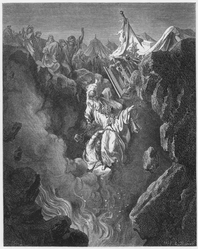 Gustave Dore Bibiliya: Urupfu rwa Korah, Dathan, na Abiramu by Gustave Dore