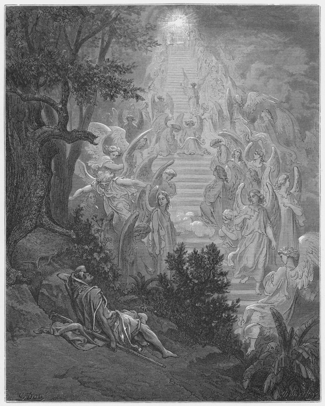 Gustave Dore Bible: Jacob heldur Labans hjörðum by Gustave Dore