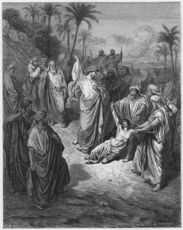 Gustave Dore Bible: Jesus healing the lunatic  by Gustave Dore