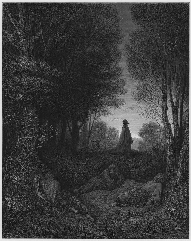 Gustave Dore Bible: Jesus praying in the garden  by Gustave Dore
