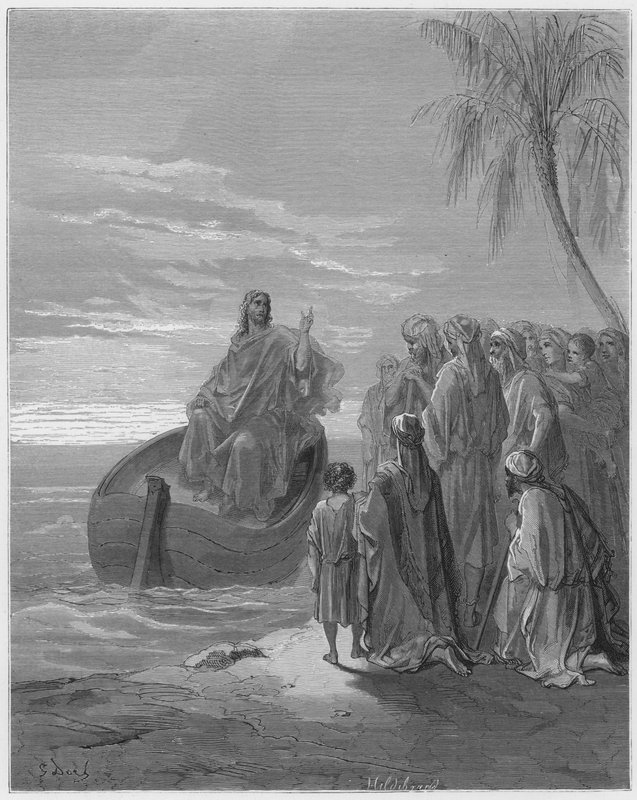 Gustave Dore Bible: Jesus preaching at the Sea of Galilee  by Gustave Dore