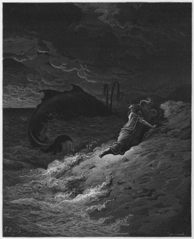 Gustave Dore Bible: Jonah cast forth by the whale  by Gustave Dore