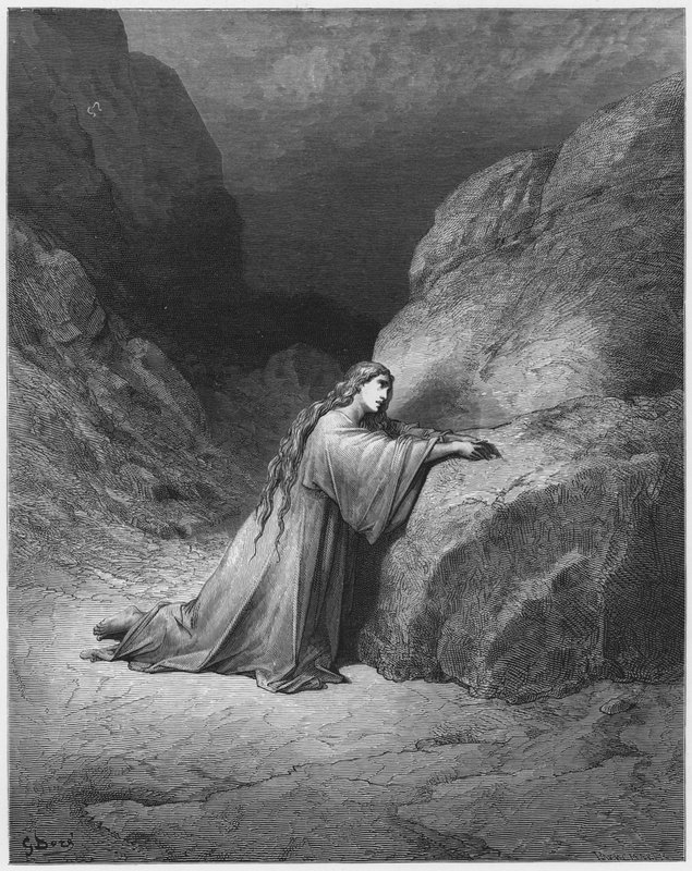 Gustave Dore İncil: Mary Magdalene pişman by Gustave Dore