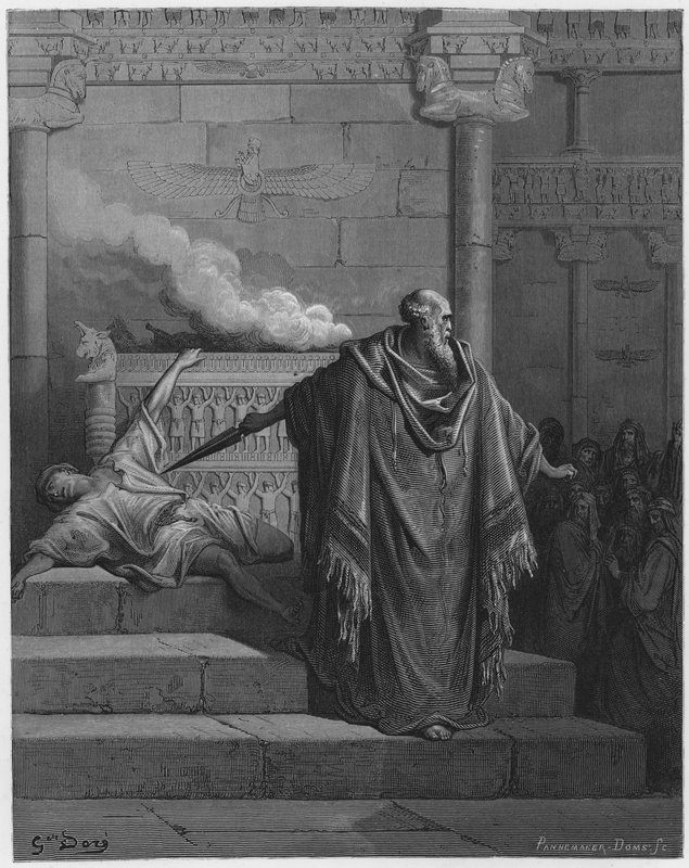 Gustave Dore Bible: Mattathias höfðar til gyðinga flóttafólksins turki by Gustave Dore