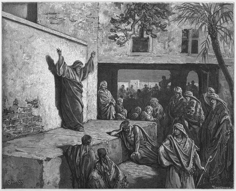 Gustave Dore Bible: Micah exhorting the Israelites to repentance  by Gustave Dore