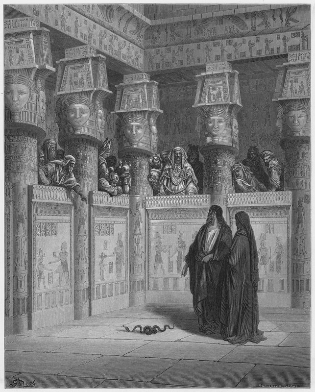 Gustave Dore Bible: Moses and Aaron before Pharaoh  by Gustave Dore