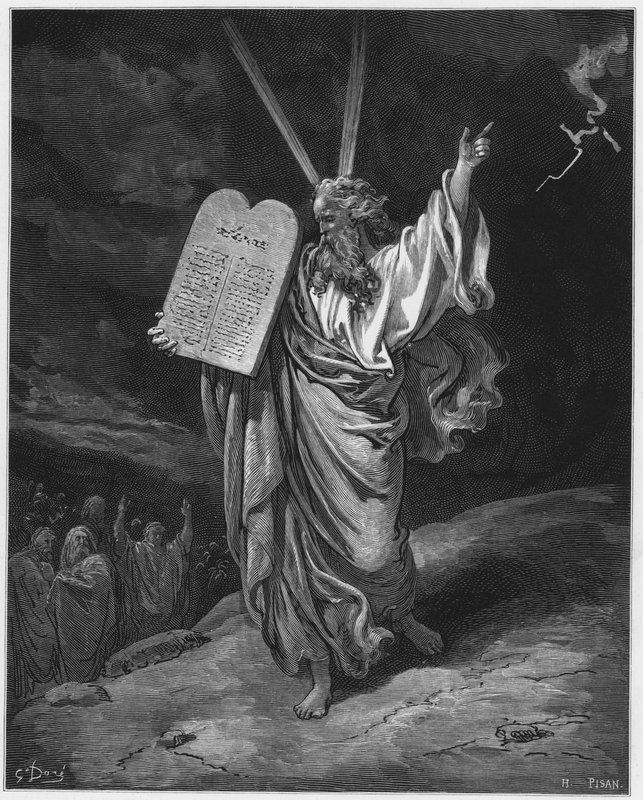 Gustave Dore Biblían: Móse brýtur lögtöflurnar by Gustave Dore