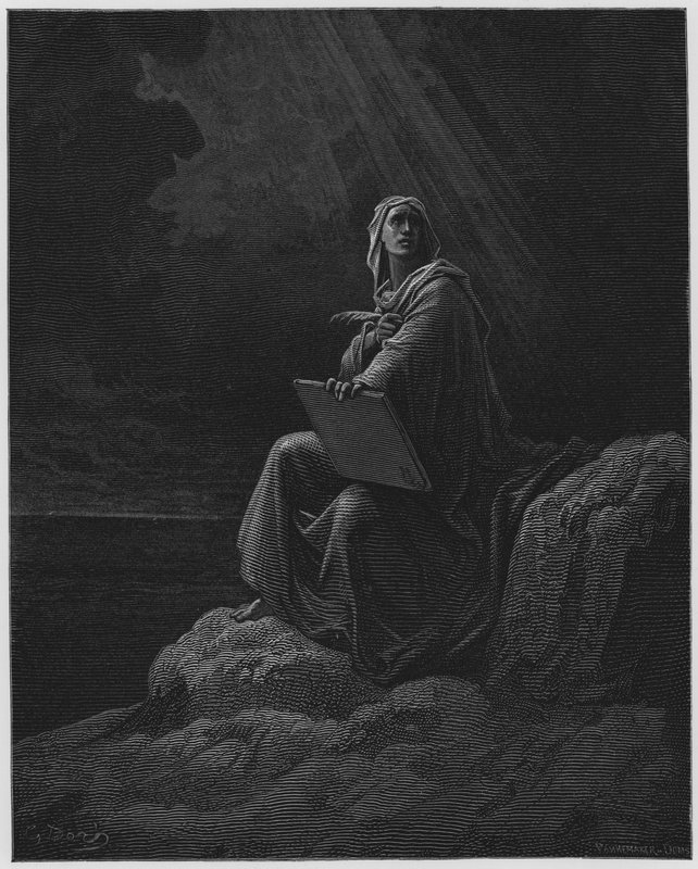 Gustave Dore Bible: S John at Patmos  by Gustave Dore