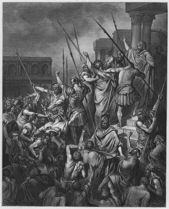Gustave Dore Bible: S Paul rescued from the multitude  by Gustave Dore