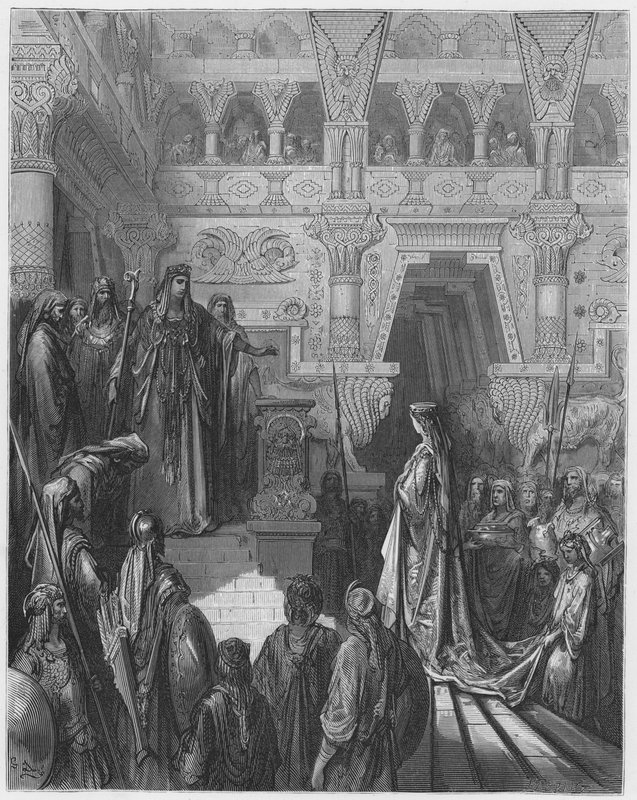 Gustave Dore Bible: Solomon receiving the Queen of Sheba  by Gustave Dore