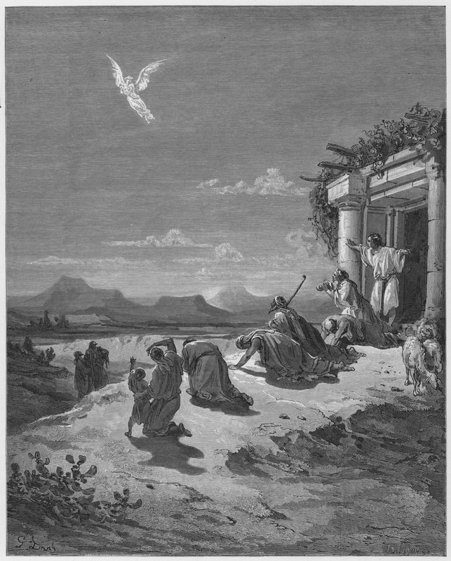 Gustave Dore Bible: The Angel Raphael and the family of Tobit  by Gustave Dore