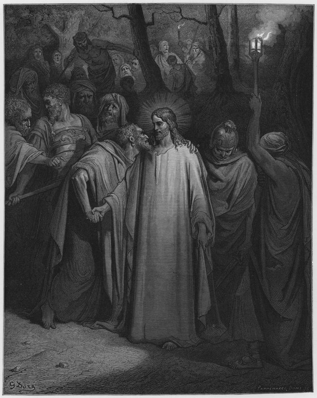 Gustave Dore Bible: The Judas kiss  by Gustave Dore