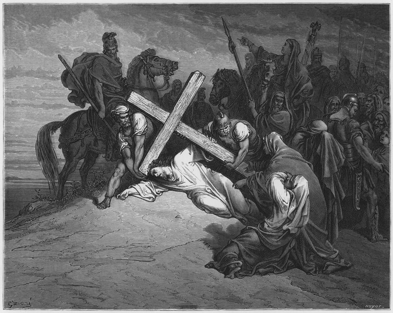 Gustave Dore İncil: Haçın dikilmesi by Gustave Dore