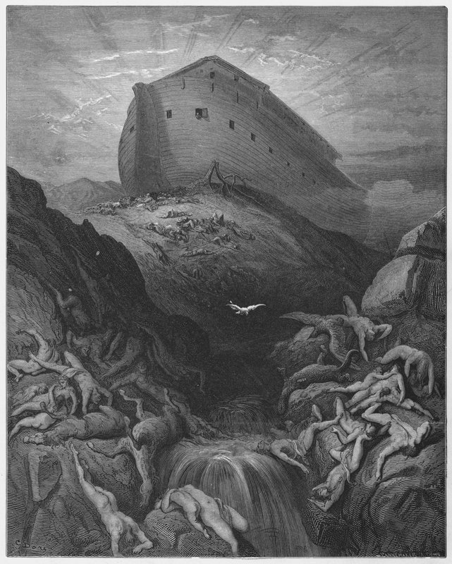 Gustave Dore Bible: The dove sent forth from the Ark  by Gustave Dore