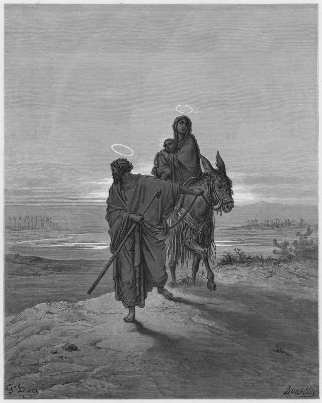 Gustave Dore Bible: The flight into Egypt  by Gustave Dore