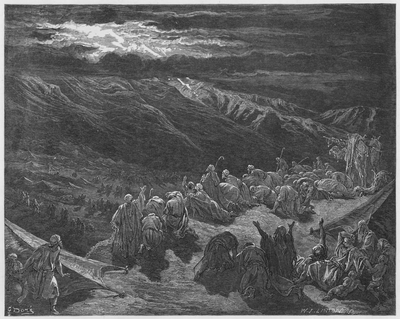Gustave Dore Bibiliya: Gutanga amategeko kumusozi wa Sinayi by Gustave Dore