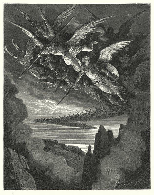 Illustration by Gustave Dore for Miltons Paradise Lost, Book I, lines 344, 345  by Gustave Dore