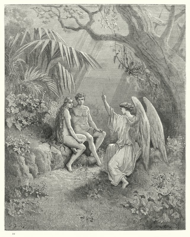 Illustration by Gustave Dore for Miltons Paradise Lost, Book V, lines 468-470  by Gustave Dore