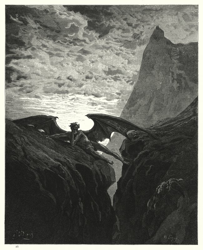 Illustration by Gustave Dore for Miltons Paradise Lost, Book VI, line 406  by Gustave Dore