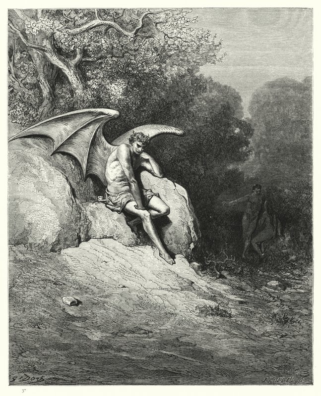 Illustration by Gustave Dore for Miltons Paradise Lost, Book IX, line 99, 100  by Gustave Dore