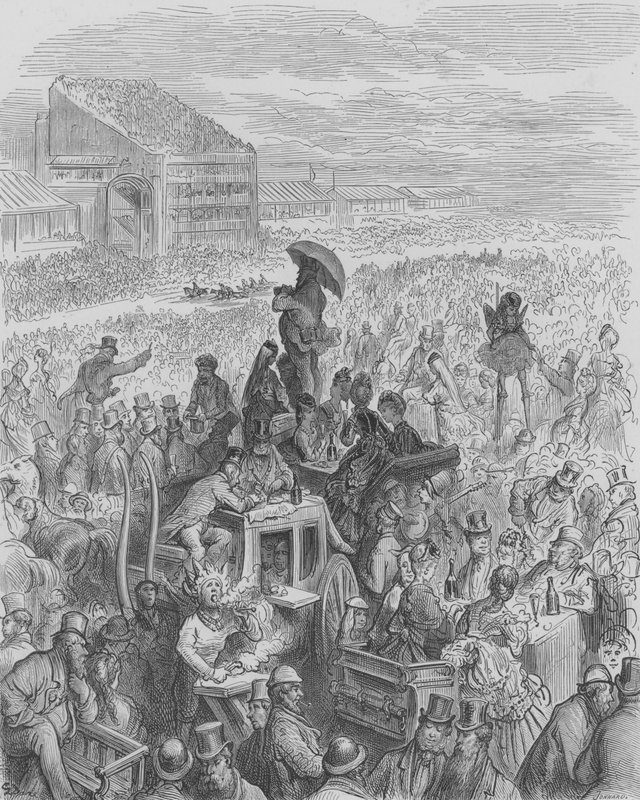 Au Derby, Le Lunch En Equipage  by Gustave after Dore