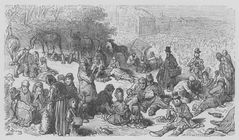 Au Derby, Le Lunch Sur LHerbe  by Gustave after Dore