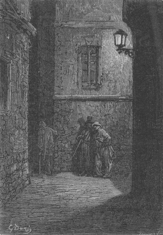 Deux Vagabonds De Nuit  by Gustave after Dore