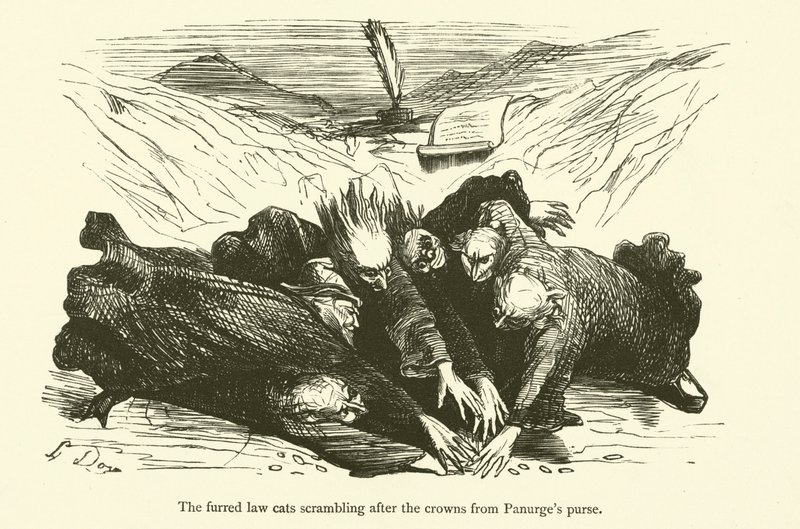 Illustration for the works of Rabelais  by Gustave after Dore