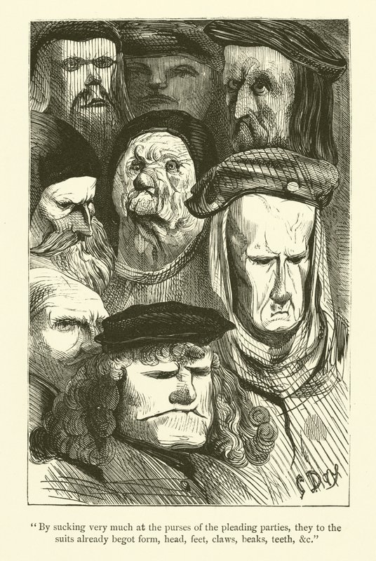 Illustration for the works of Rabelais  by Gustave after Dore