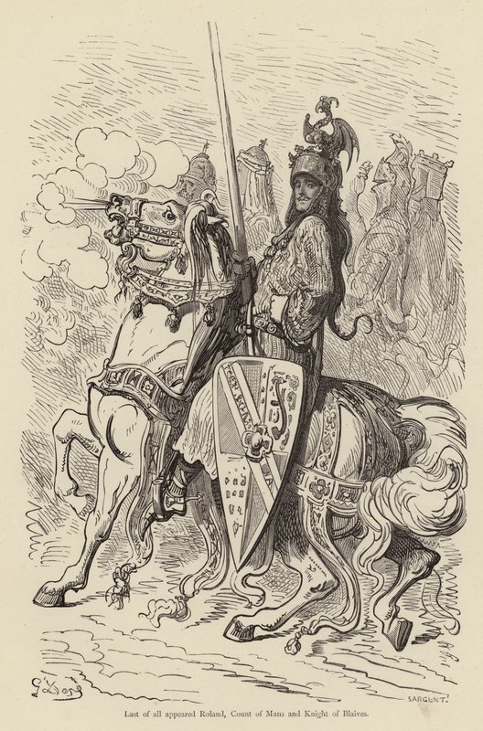 Last of all appeared Roland, Count of Mans and Knight of Blaives  by Gustave after Dore