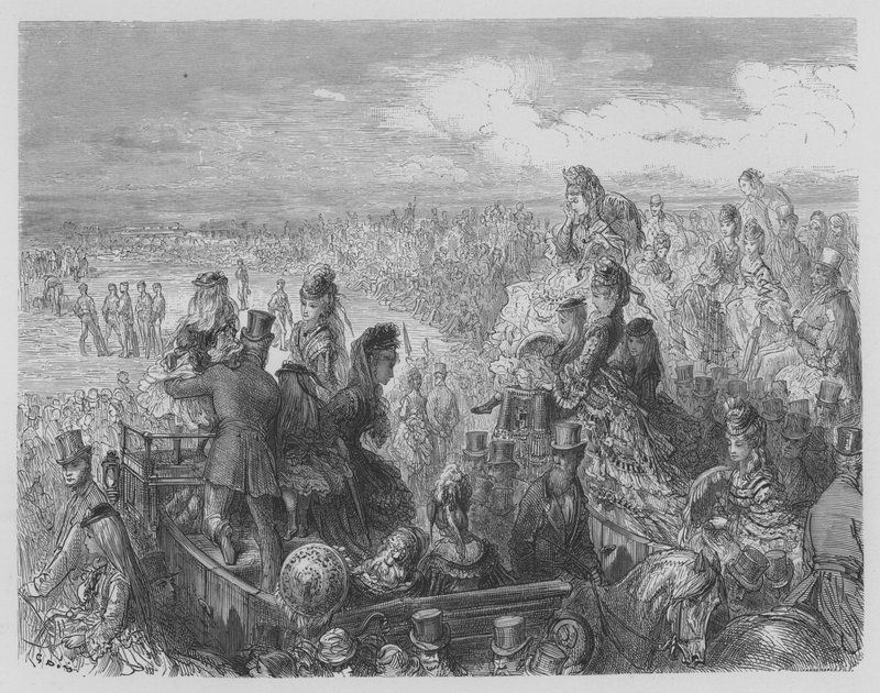 Le Jeu Du Cricket, Lutte Entre Les Etudiants Des Deux Universites De Cambridge Et DOxford  by Gustave after Dore
