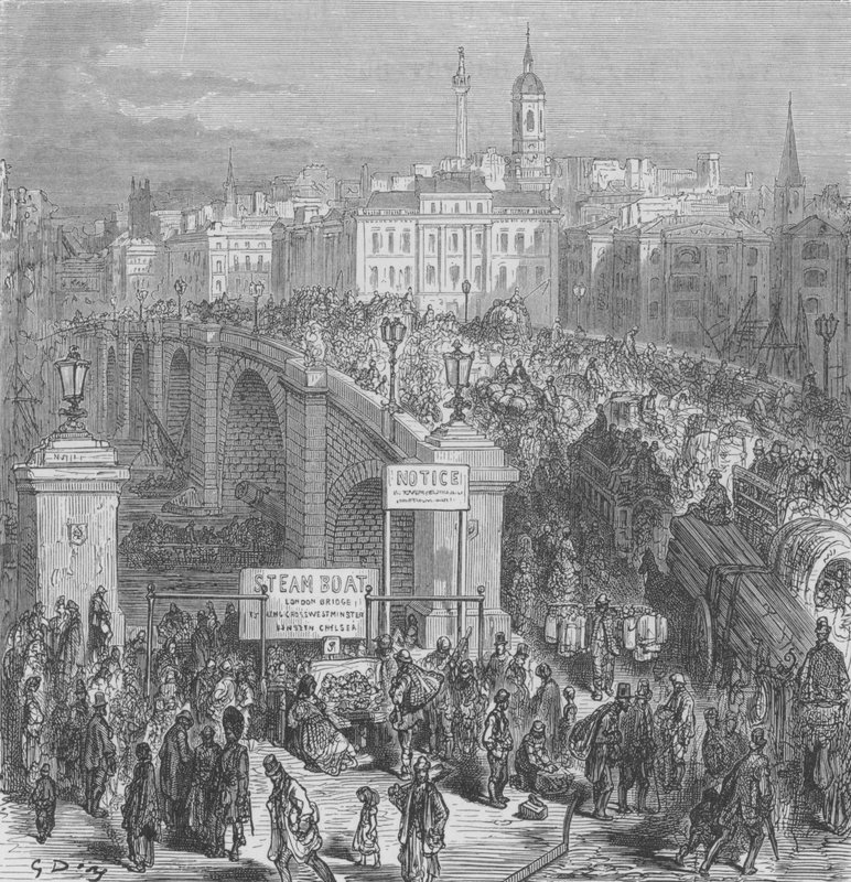 Londra Köprüsü, 1875 by Gustave after Dore