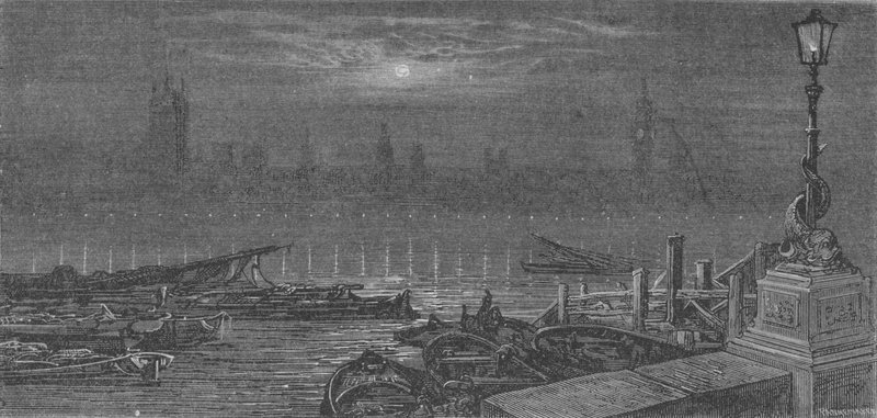 London Bridge in 1694 by Gustave after Dore