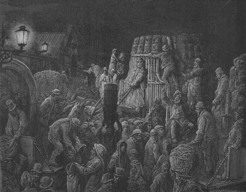 Les Abords DUn Marche  by Gustave after Dore