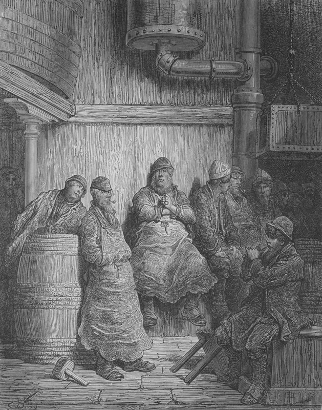 Les Brasseurs Au Repos  by Gustave after Dore