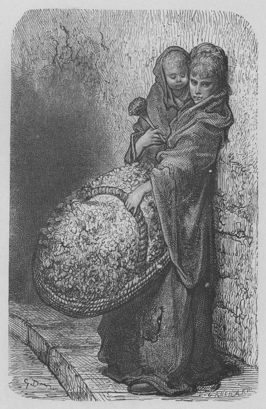 Marchande De Fleurs  by Gustave after Dore