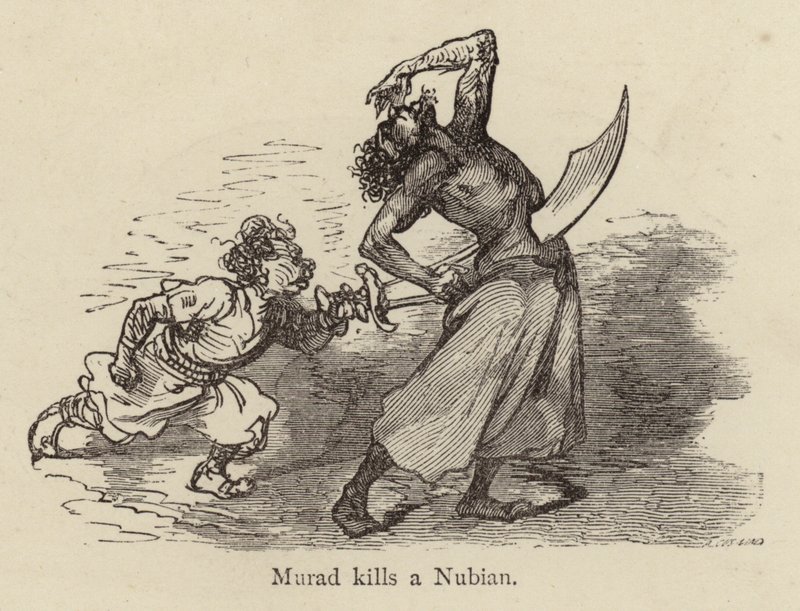 Murad kills a Nubian  by Gustave after Dore
