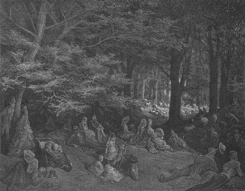 Sous Les Arbres, Regents Park  by Gustave after Dore