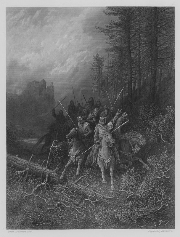 The Knights Progress  by Gustave after Dore