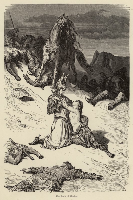 The death of Mitaine  by Gustave after Dore