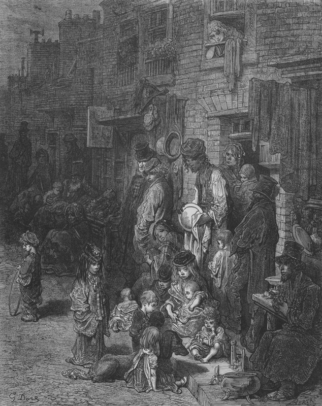 Une Rue A Whitechapel  by Gustave after Dore