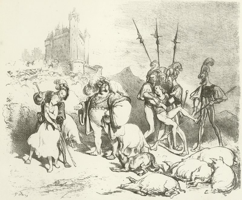 Bertrand du Guesclin, á leið frá Bordeaux til Parísar, og fékk stöðugt lof fólksins rki by Gustave Dore