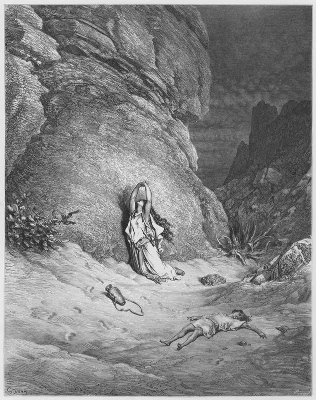 Gustave Dore Bible: Hagar and Ishmael in the desert  by Gustave Dore