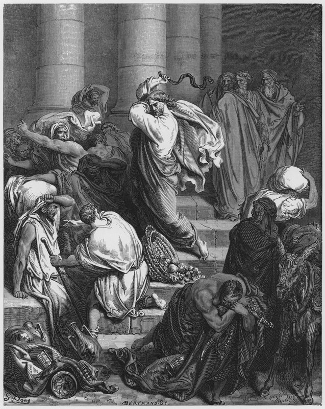 Gustave Dore İncil: Tapınaktan sürülen alıcılar ve satıcılar by Gustave Dore
