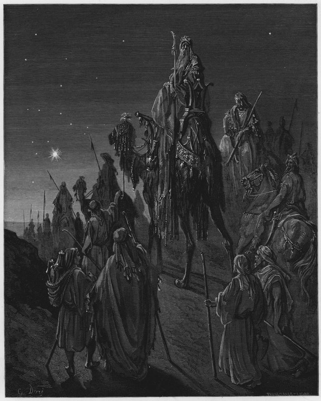 Gustave Dore İncil: Yıldızın rehberliğinde bilge adamlar by Gustave Dore