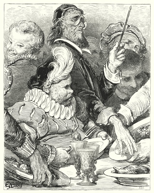 Gustave Dore'un Don Kişot'u: "'Absit!' doktor ağladı" (gravür) by Gustave Dore