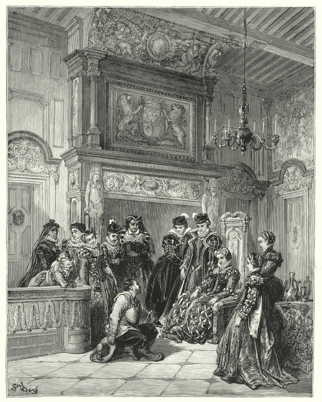 Gustave Dore'un Don Kişot'u: "Düşesin isteği üzerine, son sözde büyünün tüm geçişini çok sadık bir şekilde anlattı" (gravür) by Gustave Dore