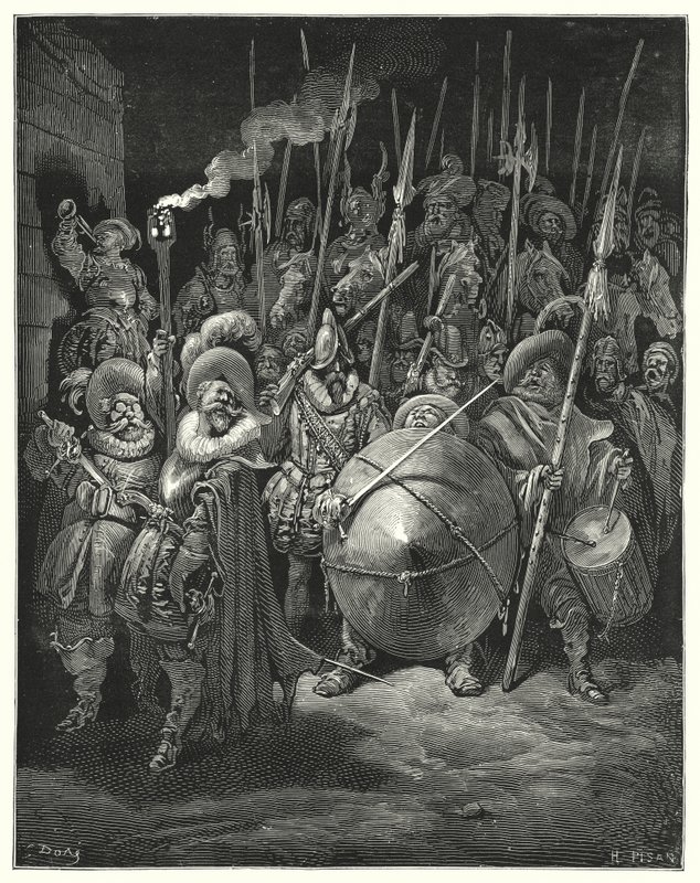 Gustave Dore'un Don Kişot'u: "'Mart!' quot Sancho, 'bunu nasıl yapabileceğimi düşünüyorsun?'" (gravür) by Gustave Dore