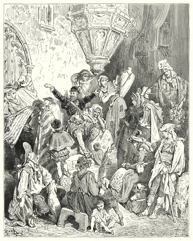Gustave Dore'un Don Kişot'u: "Yeryüzünde görmediği ülke, girmediği savaş yoktu" (gravür) by Gustave Dore